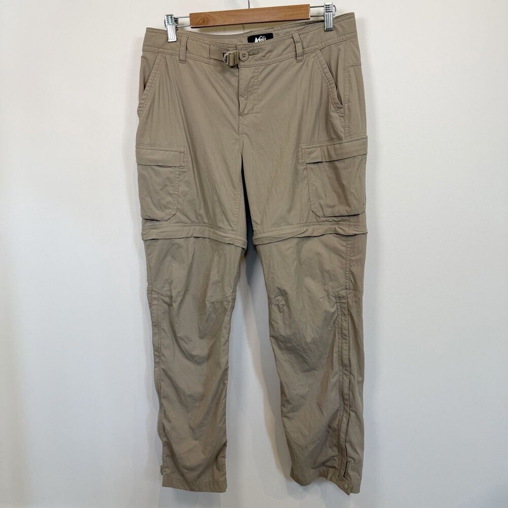 REI Sahara Convertible Cargo Pants Women Size 10 Petite Hiking Zip Off Outdoor